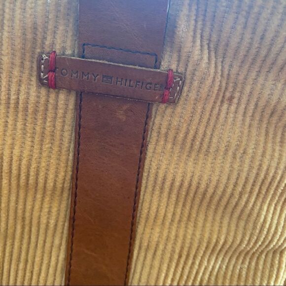 TOMMY HILFIGER Tan and Brown Corduroy and Leather Pull On Boots size 6 - Picture 9 of 13